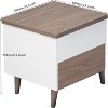 Modern Multi-Functional Coffee Table with Storage Drawers Hidden Compartment Tea Table for Living Room Reception Room White+Walnut - 2 of 4