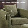 Swivel Accent Chair with Ottoman Set, Modern Chenille Barrel Armchair with Removable Back Pillow and 2 Armrest Covers , Black - 2 of 4
