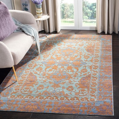 Valencia Blue and Gold Hand-knotted Synthetic Area Rug