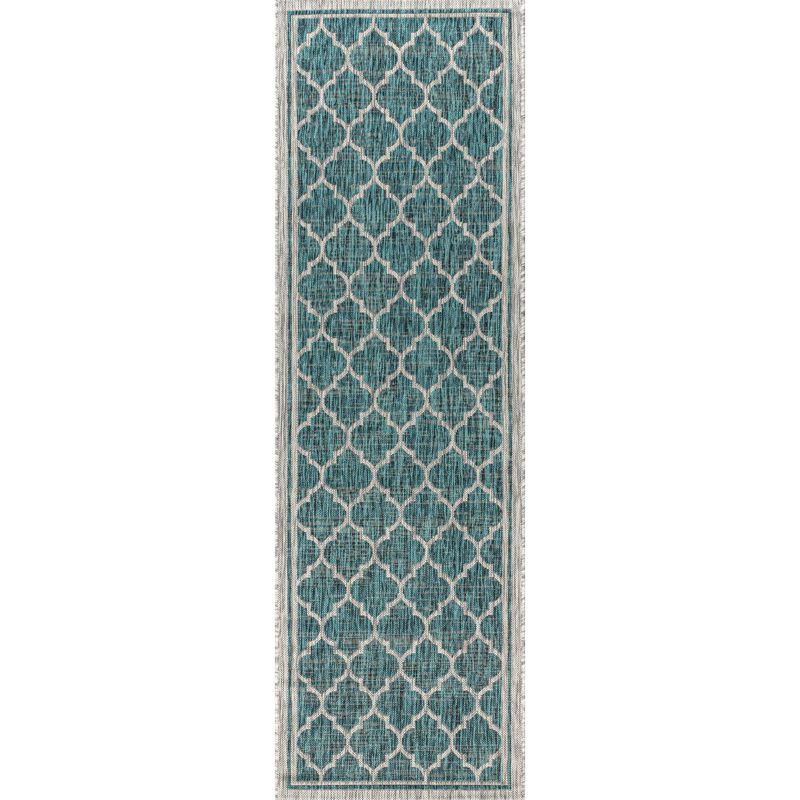 Trebol Moroccan Trellis Textured Weave Indoor/Outdoor Area Rug - JONATHAN Y, 2 of 9