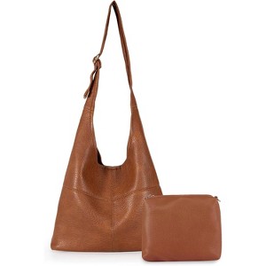 Hobo Bags Purse for Women Ultra Soft Foldable Shoulder Slouchy Handbags with Cosmetic bag - 1 of 4
