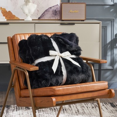 Cozy Bliss Faux Fur Throw Blankets, Plush Fuzzy Soft Thick Bubble Blanket for Sofa, Bedroom, Living Room