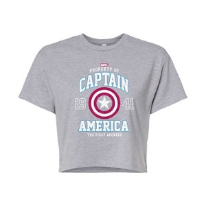 Women's - Marvel - Captain America The First Avenger Cropped Graphic T-Shirt - 1 of 4