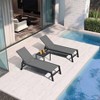 PURPLE LEAF Patio Chaise Lounge Set 2 Pieces Textilene Pool Lounge Chairs with Wheels Sunbathing Chair for Outdoor, Beach, Yard, Side Table Included - 2 of 4