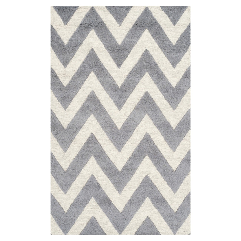 Dalton Textured Area Rug - Silver/Ivory (4'x6') - Safavieh