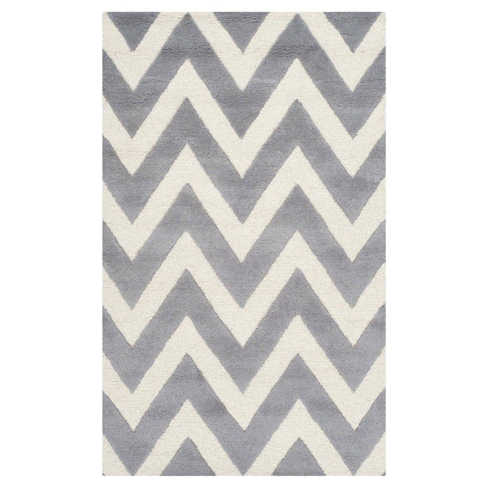 Dalton Textured Area Rug - Silver/Ivory (4'x6') - Safavieh