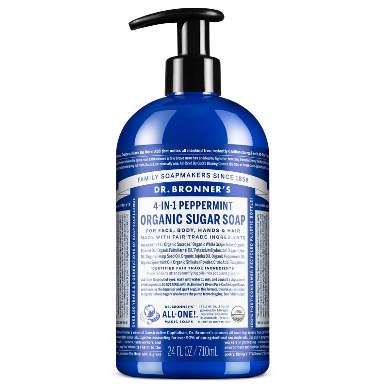 Dr. Bronner's Organic Sugar Soap - Peppermint, 1 of 5