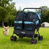 Tangkula Double Pet Stroller w/ 2-seater Carrier Adjustable Sunshade Removable Pad - 3 of 4