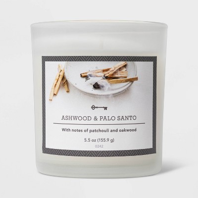 5.5oz Glass Jar Ashwood and Palo Santo Candle - Threshold™