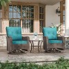ALAULM 3 Pieces Patio Swivel Rocker Wicker Chairs-Outdoor Swivel Rocking Chairs with 1 Rattan Coffee Table - 4 of 4