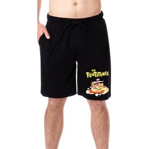 The Flintstones 1985 Mens' Cartoon TV Show Characters Sleep Pajama Shorts Black - 1 of 3
