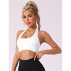 Allegra K Women's Halter Backless Ribbed Sports Bras Workout Fitness - 4 of 4