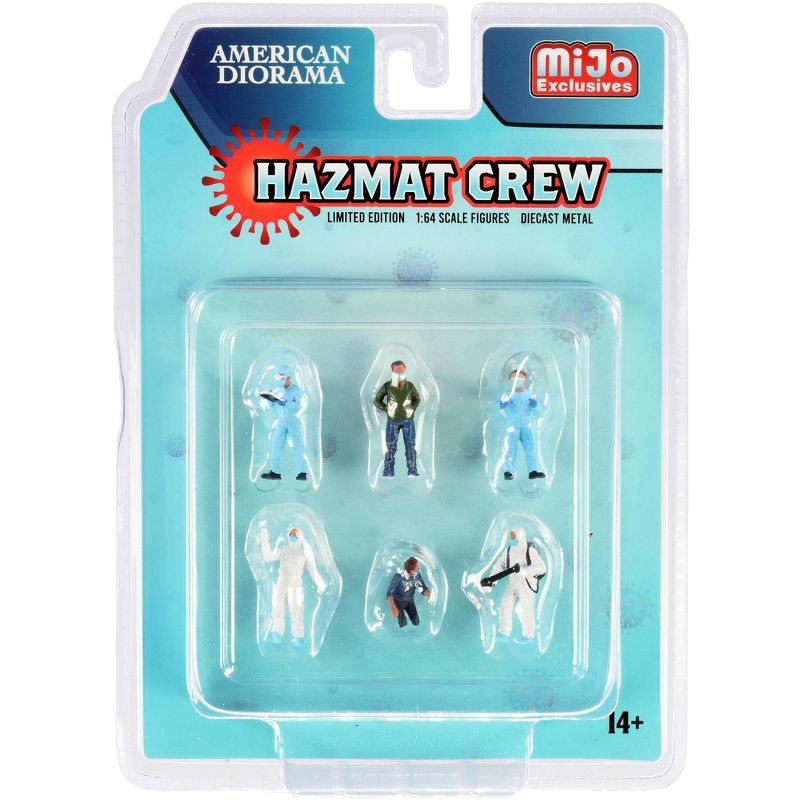 "Hazmat Crew" 6 piece Diecast Figurine Set for 1/64 Scale Models by American Diorama, 3 of 4