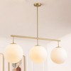 Rennnsan Nestara 47"W 3-Light Linear Milk Glass Modern Dimmable Kitchen Island Pendant - 2 of 4