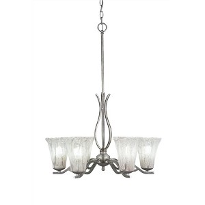 Toltec Lighting Revo 6 - Light Chandelier in  Aged Silver with 5.5" Fluted Italian Ice Shade - 1 of 1