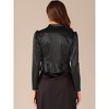 Allegra K Women's Satin Open Front Ruched Long Sleeves Cropped Bolero Shrug - image 3 of 4