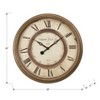 FURNIinspire Wall Clocks Round Roman Numeral Clock Decorative Living Room Hanging Clock Vintage Timepiece Home Decor, Brown, 20"*20"*2" - 3 of 4