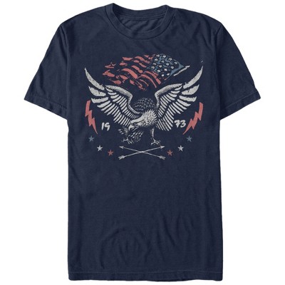Men's Lost Gods Fourth of July  American Flag Eagle 1973 T-Shirt