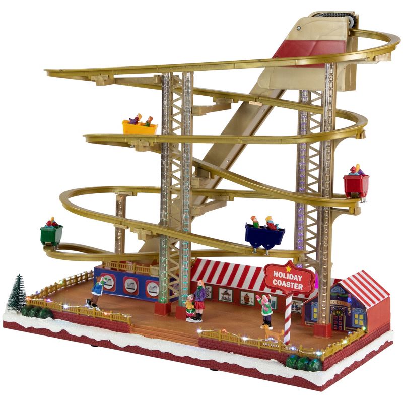 Northlight 16.75" Animated and Musical Carnival Roller Coaster LED Lighted Christmas Village Display, 3 of 5