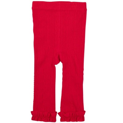 Rufflebutts Girls Cable Knit Footless Ruffle Tights