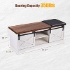 Acekool 47" White Shoe Bench with Sliding Doors & Cushion, Farmhouse Entryway Storage Bench with Hidden Compartment and Adjustable Shelves - 3 of 4
