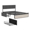 Queen/Full Size Upholstered Bed Frame with Headboard and 2 Storage Drawers,Gray - 3 of 4