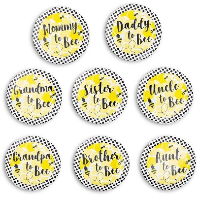 Sparkle and Bash 22 Pack Bee Themed Lapel Button Pins Set, 8 Assorted Designs Yellow Brooch Lapel Badge Collar, 1.5"