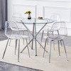 5-Piece Dining Set with Glass Table and 4 Transparent Chairs - 2 of 4