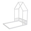 NicBex Full Size Wood Montessori Bed with House-Shaped Roof Headboard,Floor Bed with Semi-Fence Design,Modern Toddler Bed for Bedroom - 4 of 4