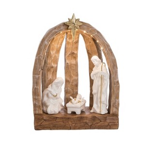 Transpac Resin Light Up Nativity Scene with Star Decorative Tabletop Sculpture Multicolor Christmas Creche Battery Operated Prelit Indoor Use Holiday - 1 of 1