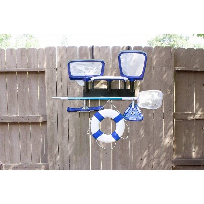Black Polypropylene Mounted Garden Tool Organizer Rack