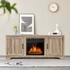Costway 58'' Fireplace TV Stand Storage Cabinet Console w/ 18'' 1500W Electric Fireplace - 4 of 4