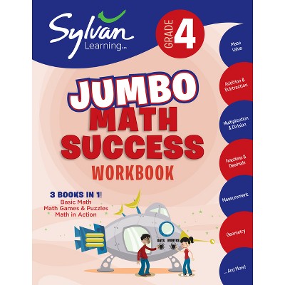 4th Grade Jumbo Math Success Workbook - (Sylvan Math Jumbo Workbooks) by  Sylvan Learning (Paperback)