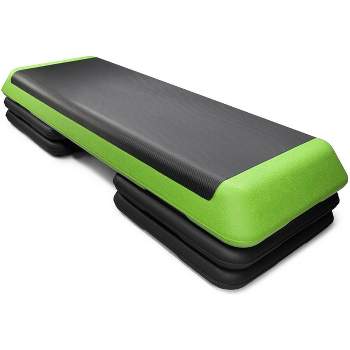 Costway Fitness Aerobic Step 43'' Cardio Adjust 4'' - 6'' - 8'' Exercise Stepper w/Risers Green