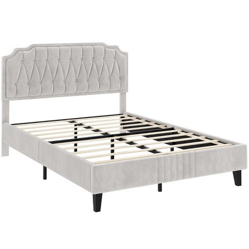 Yaheetech Upholstered Bed Frame with Button-Tufted Headboard - image 1 of 4