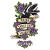 Women's Beetlejuice Never Trust the Living Rose Tattoo T-Shirt - 2 of 3