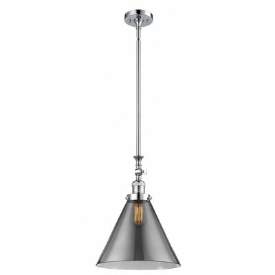 Cone - 1 Light Stem Hung Tiltable Mini Pendant In Industrial Style-18 Inches Tall and 12 Inches Wide