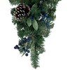 Northlight Mixed Pine and Blueberries Artificial Christmas Teardrop Swag - 28" - Unlit - 2 of 4