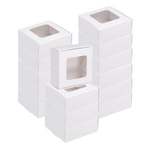 Unique Bargains Paper Party Favor Treats Candy Cookie Packaging with Clear Window Kraft Soap Boxes 16 Pcs - 1 of 4
