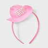 Team Bride Cowboy Hat Headband - Pink - 3 of 4