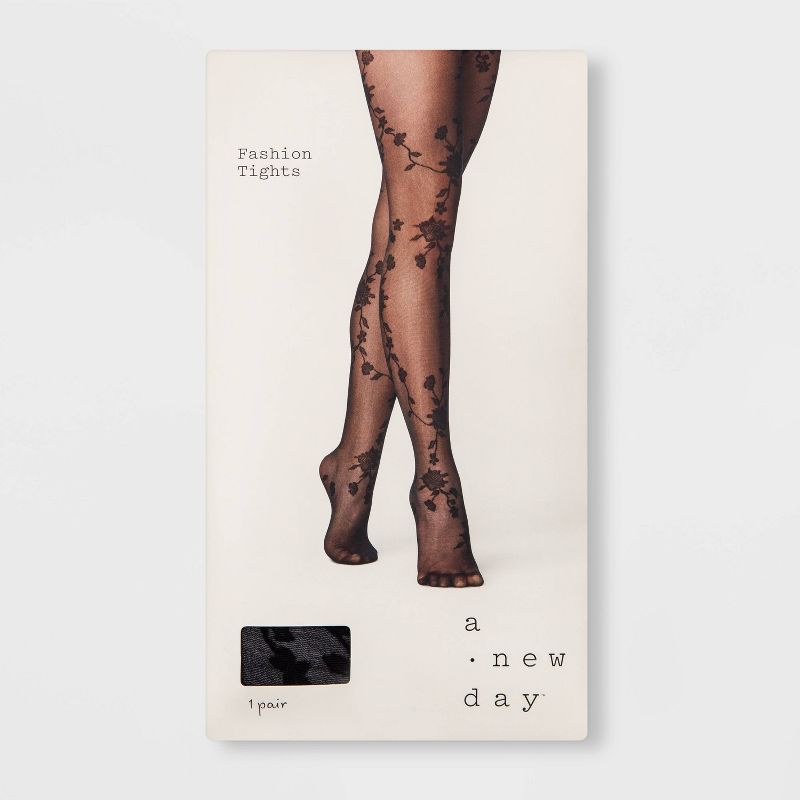 Women's Viney Floral Tights - A New Day™, 2 of 3