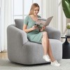 Resenkos 360 Swivel Accent Chair, Plush Teddy Fleece Upholstery with Included Pillow - No Assembly Required, - 2 of 4