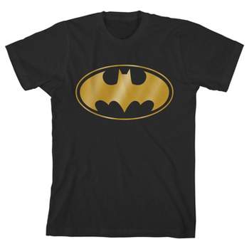 Batman Classic Bat Signal Youth Black Graphic Tee-large : Target
