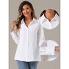 Allegra K Women's Point Collar Work Office Long Sleeve Button Down Shirt - 2 of 4