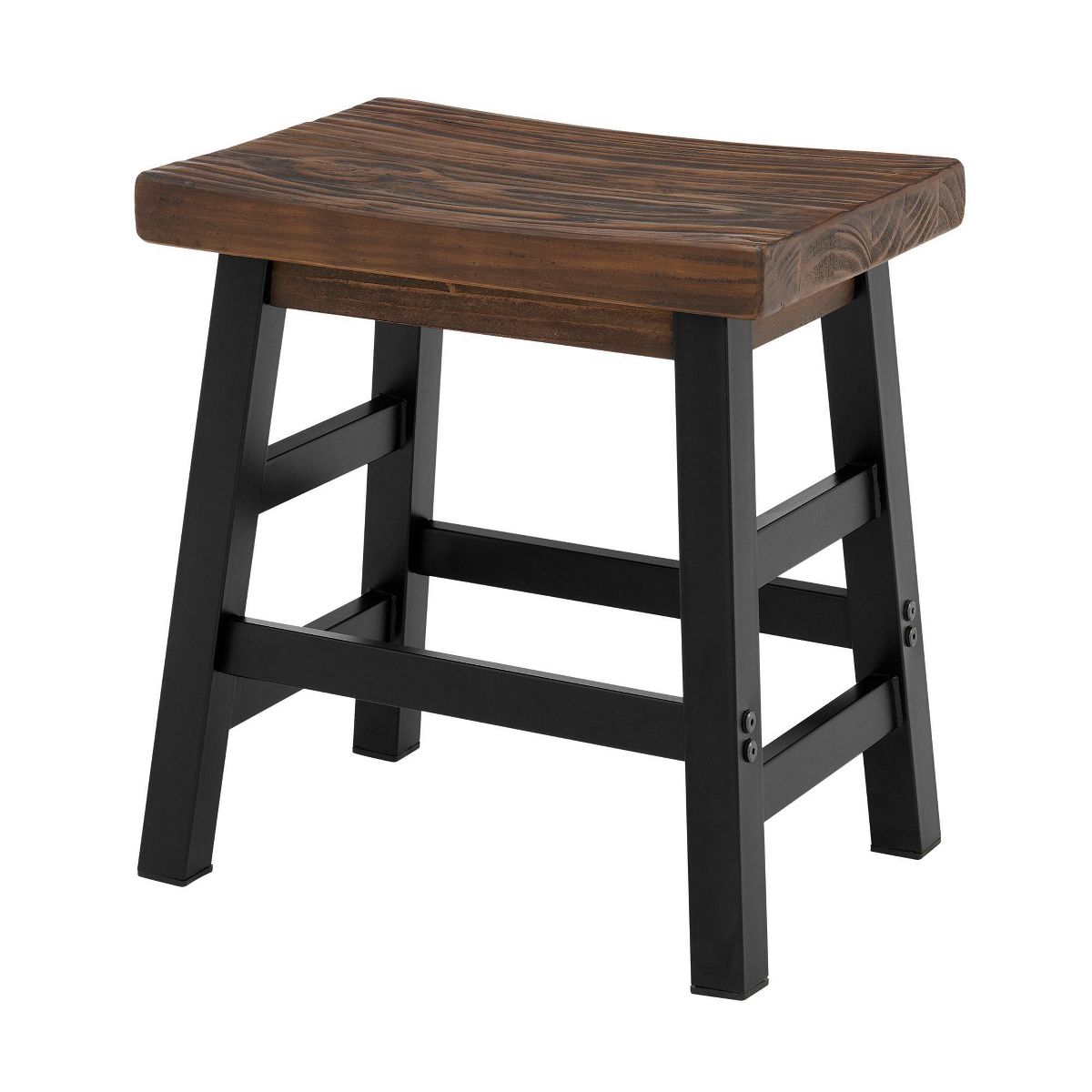 Alaterre Furniture 20" Counter Height Barstool Hardwood Brown : Solid Square Backless, Fixed Seat - thumbnail 3