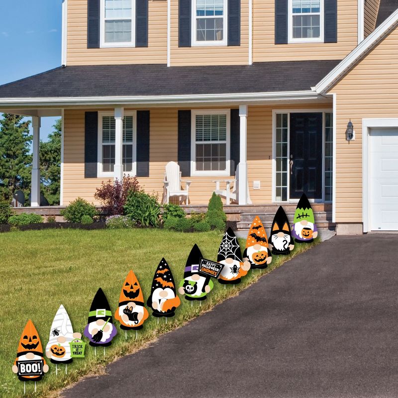 Big Dot of Happiness Halloween Gnomes - Gnome Lawn Decorations - Outdoor Spooky Fall Party Yard Decorations - 10 Piece, 3 of 9