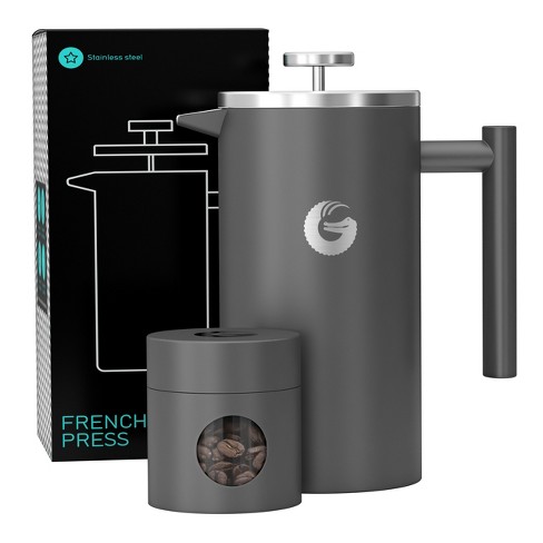 Grosche Dublin Stainless Steel Double Wall Insulated French Press, 34 Fl  Oz. Capacity : Target