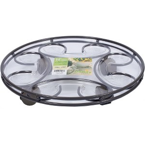 Plastec Saucer Caddy Deluxe with Casters, Slate Finish, 14" - 1 of 1