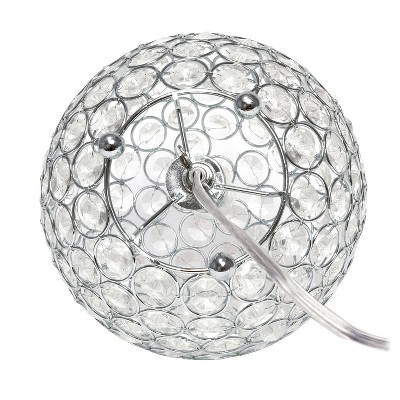 Chrome Crystal Ball Sequin Table Lamp for Kids Nursery