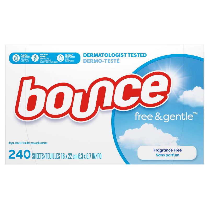 Bounce Fabric Softener Sheets - Free &#38; Gentle - 240ct, 3 of 15